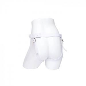 Aslan Leather Luxe White Jaguar Double Thigh Strap Harness